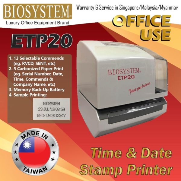 Biosystem ETP20 time stamp machine printer